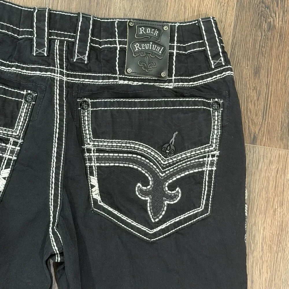 Rock Revival ELIAS Straight Black Jeans Mens 38 CUSTOM WAIST (See Measurements) - Picture 3 of 14